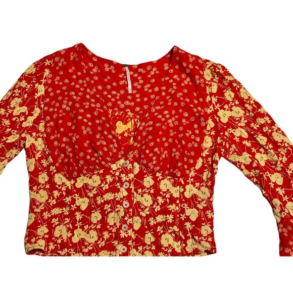 Free People Lady Bohemian Cropped Floral Top - Picture 4 of 6